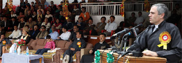 Chief Minister, Omar Abdullah speaking on the concluding function of Ladakh Tourism Festival